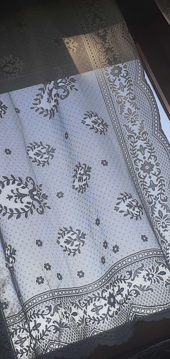 Firany krótkie żakardowe w stylu retro 2 kpl 75 zl