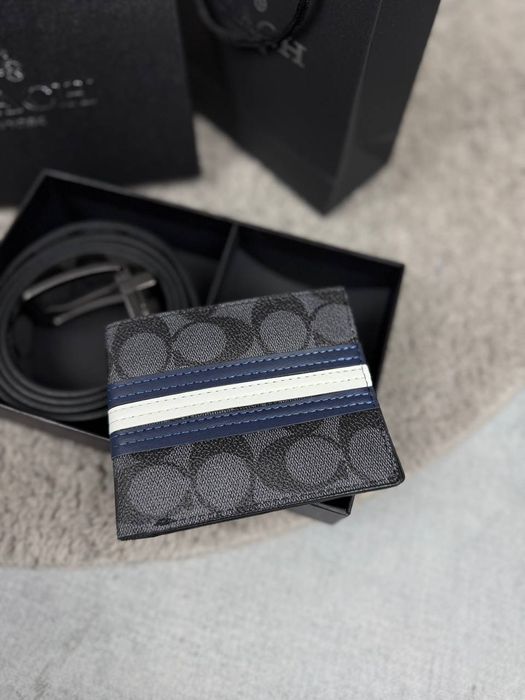 Чоловічий набір Coach ремень сумка барсетка кошелек мужской Набор Коач