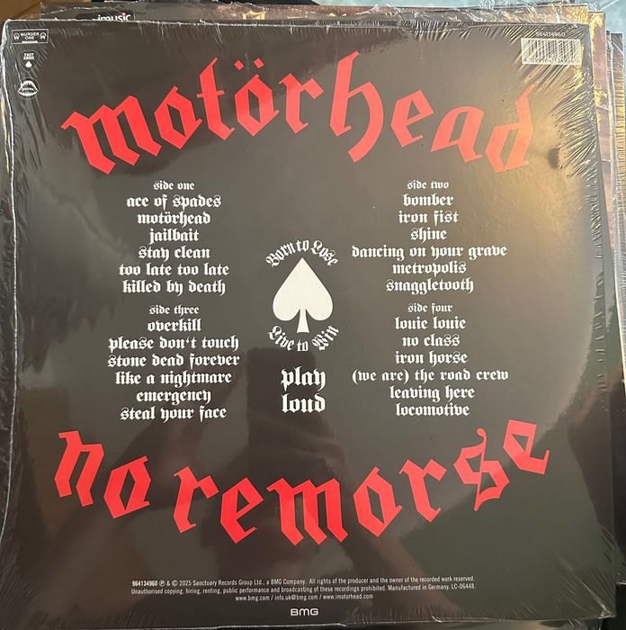 Motorhead No Remorse, winyl, 2LP, nowa, folia