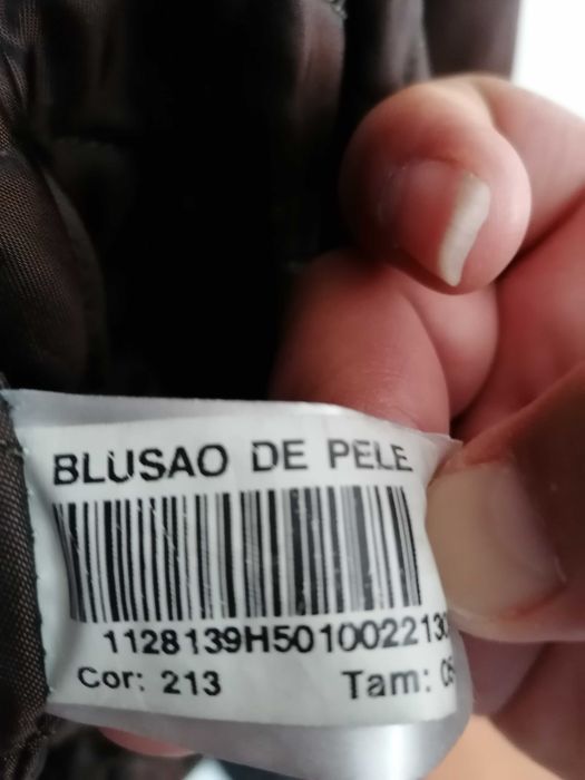 Casaco  de pele - cor castanha