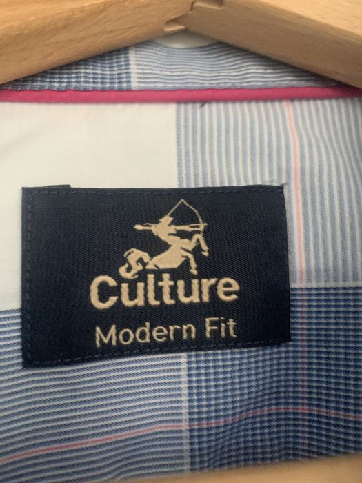 Koszula Culture Modern Fit M 39/40 bawełna niebieska w kratę