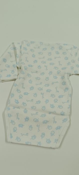 Body bebé 3 meses em algodão. Cor azul e branco