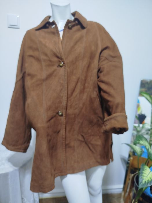 Casaco comprido em pele genuína GMB