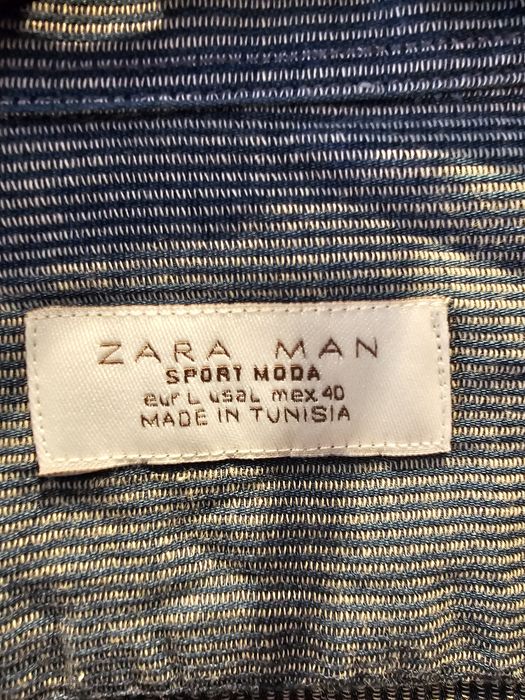 Bawełniana koszula Zara w drobne paseczki.