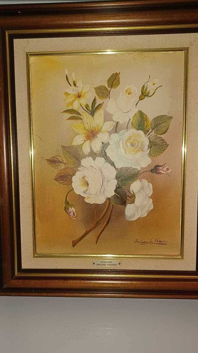 Quadro 1 - pintura a óleo assinada autor Miranda Teixeira, 68 cmx58cm