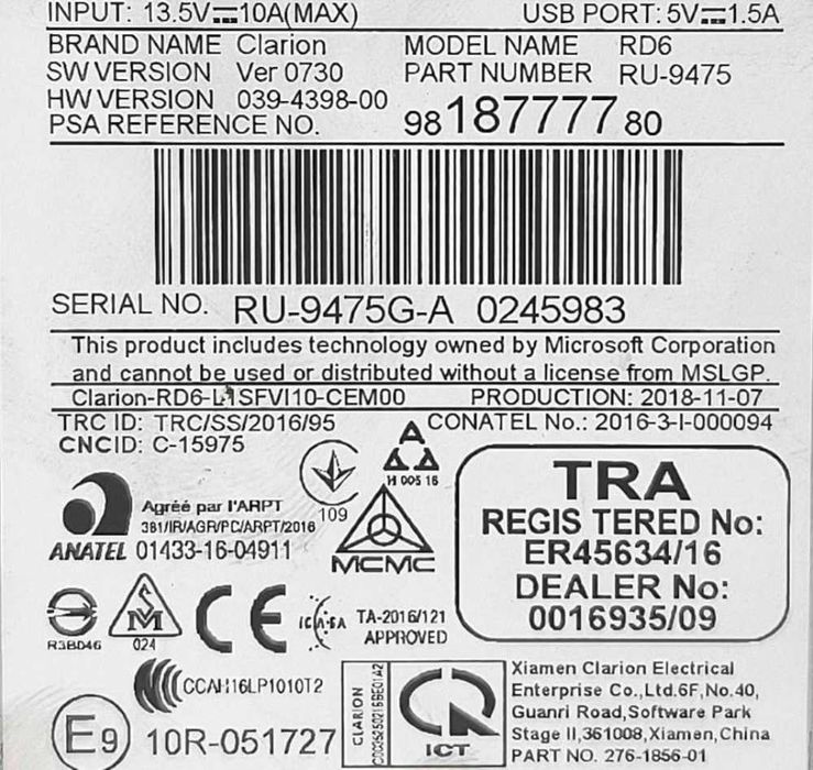 Rádio / Auto Rádio 9818777780 - CITROËN C3 AIRCROSS II
