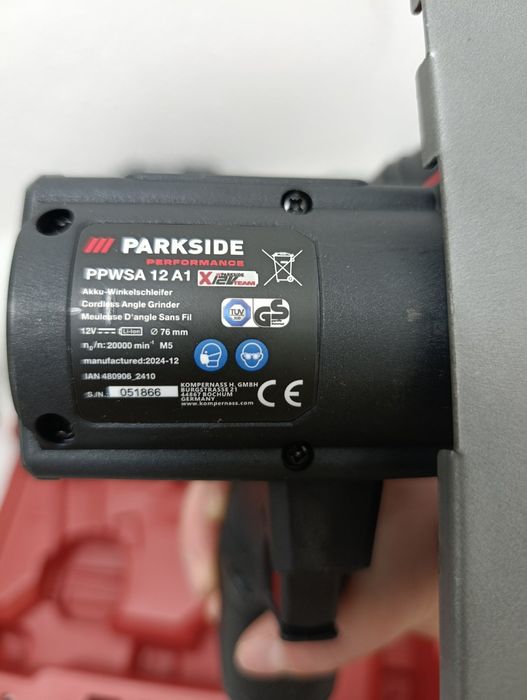 Акумулятор кутова PARKSIDE PPWSA 12 A1, міні болгарка парксайд 76мм