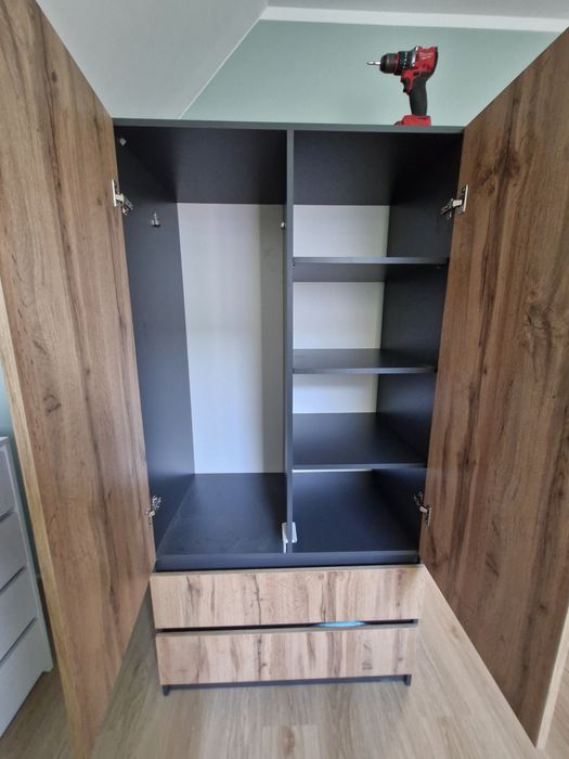 Komoda czarna ikea 3 szuflady 2 szt. Biale komody 2 sztuki szafa dąb wotan antracyt