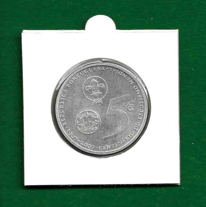 Moeda 5,00 € - Escutismo Mundial (Prata)