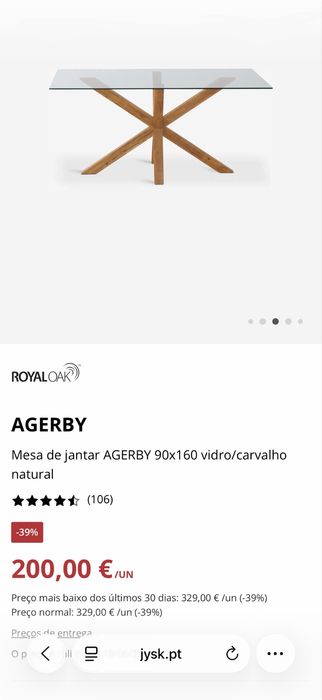 Mesa vidro AGERBY JYSK