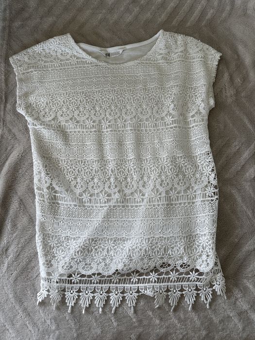 Biała bluzka H&M 134/140