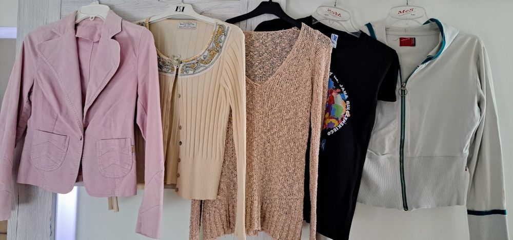 Komplet 5 sweterków, bluza, żakiet S