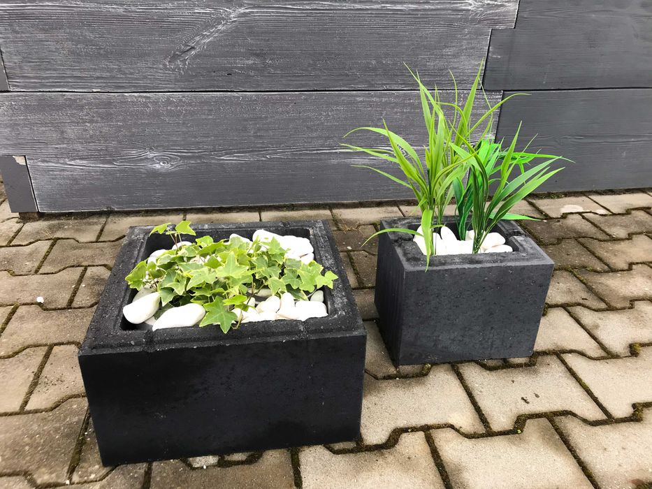 Ogrodzenie gładkie bloczek betonowy gazon donica, słupek 36x36x20