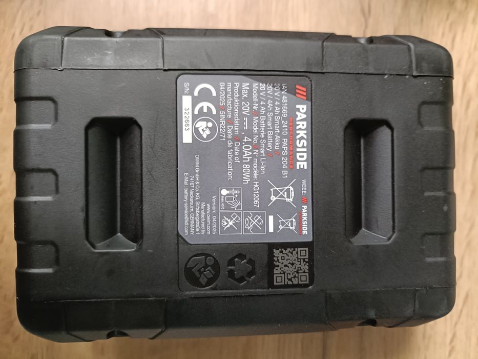 Akumulator Parkside Performance 20v team 4ah