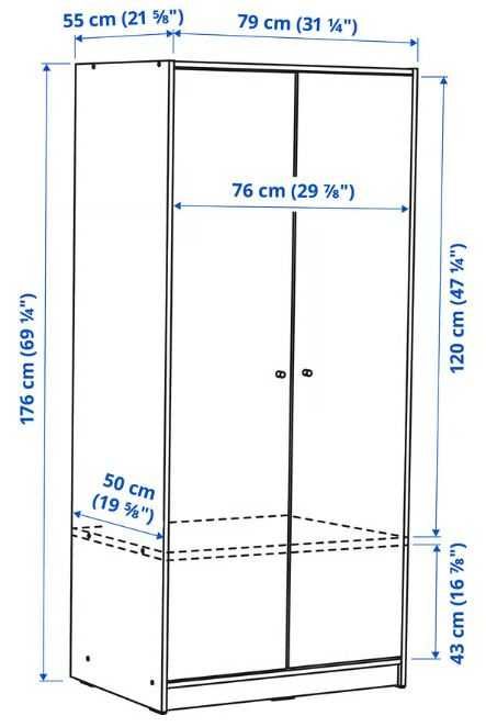 Roupeiro IKEA KLEPPSTAD 2 Portas – Bom Estado – Corroios
