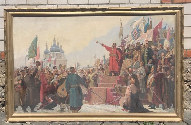 Навеки с русским народом картина. Переяславская рада 1654 картина. Хмелько Переяславская рада.