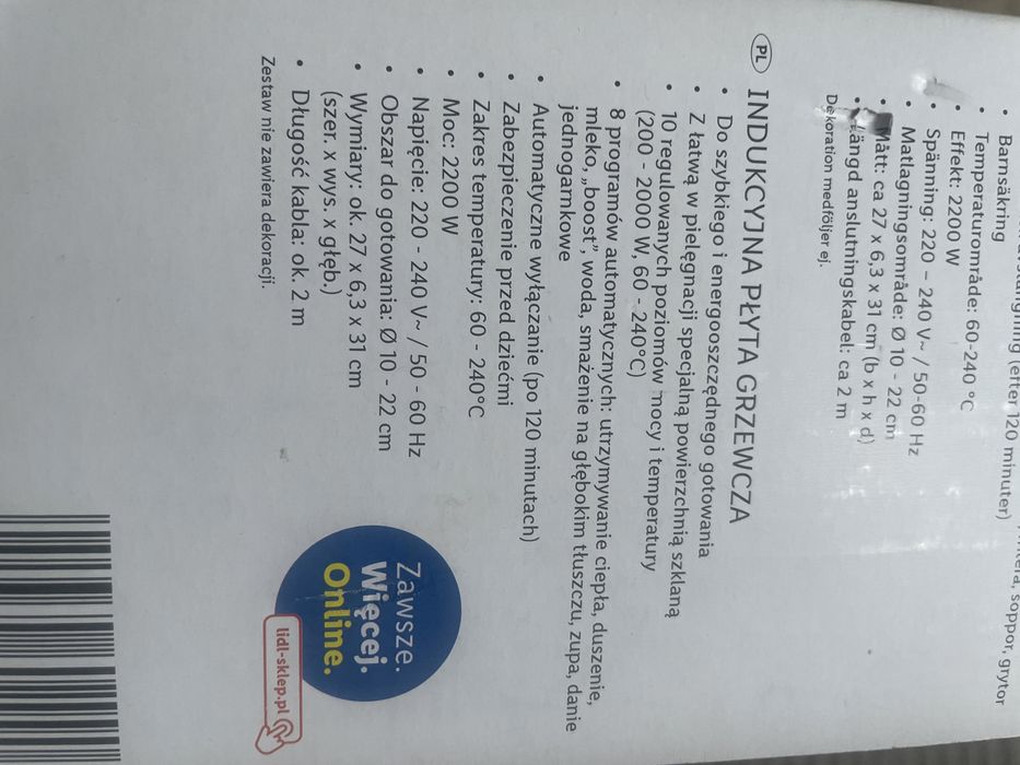 Płyta indukcyjna silver crest 2000 w