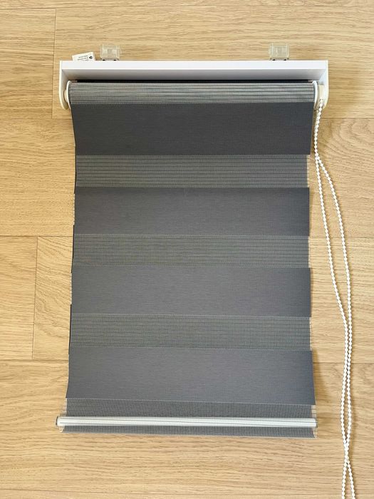 Roleta Dzień Noc z napinaczem 40 x 180 cm kolor stalowy