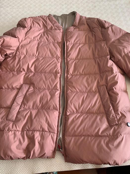 Casaco de menina, Massimo Dutti, cor de rosa e cinzento, tamanho 11-12