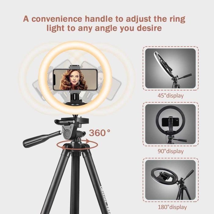 UBeesiz TR50 lampa pierścieniowa LED statyw Samsung Huawei iPhone Ring