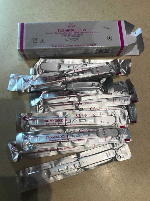 Мікрохірургічні скальпелі TRO Mikrocision №12, № 20,№ 24 від 100 шт.