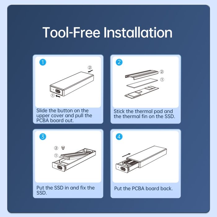 Корпус для NVMe SSD Orico внешний зовнішній карман кишеня кейс бокс