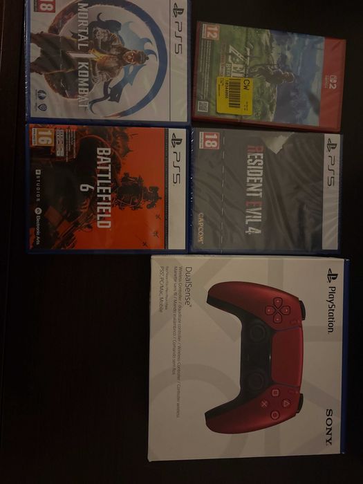 Jogos PS5 Selados + Zelda Switch + Comando DualSense Vermelho