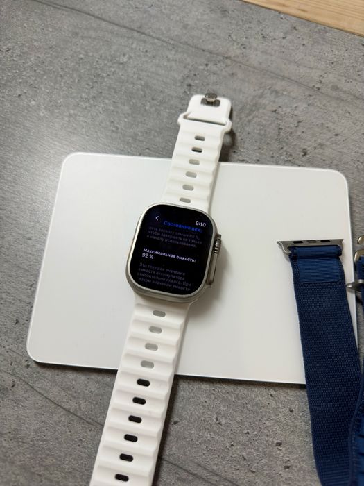 Apple Watch Ultra 1 49 mm АКБ 92% Titanium Зарядний кабель та Два ремінця