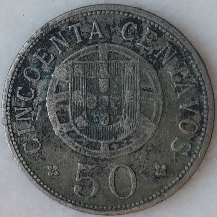 Moeda 1928 Antiga 50 Centavos Portugal Angola Colecção