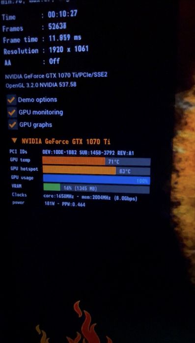 відеокарта GTX 1070 Ti супер стан