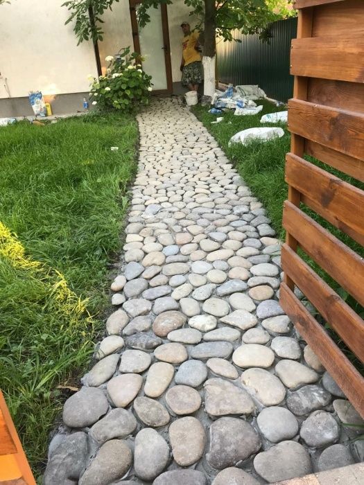 Галька річкова плоска, галька речная для озера, ландшафтного дизайна