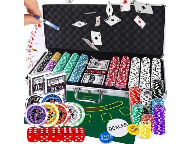 Zestaw Do Pokera 500 Żetonów Walizka Karty Texas Kostki Żetony Poker