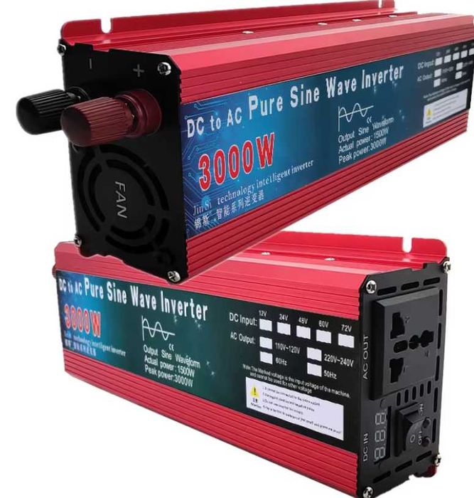 Інвертор - Pure Sine Wave Inverter DC 12v To AC 220V 3000W Portable