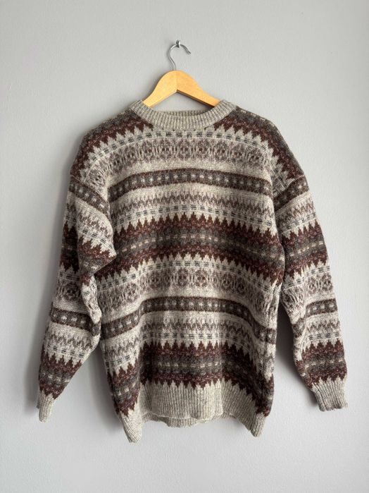 100% wool Vintage Casual CLUB Sweater Shetland Pure new wool England
