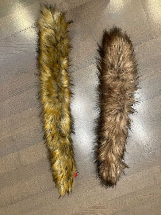 Мех опушка на капюшок зимней куртки на кнопках