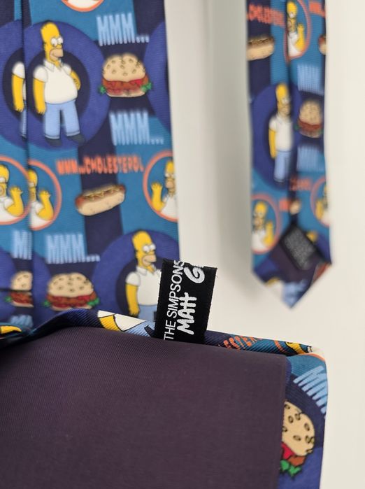 New silk tie vintage retro The Simpsons Cartoon funny krawat jedwab
