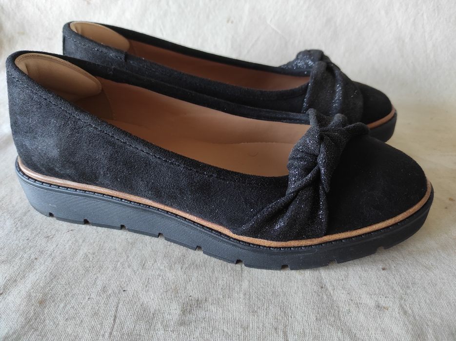 Baleriny wsuwane czarne Graceland na koturnie nr 37 jak nowe