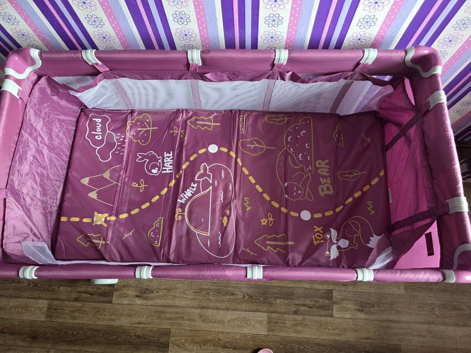 Дитячий манеж-ліжко Carrello Piccolo+ (Orchid Purple) у чудовому стані