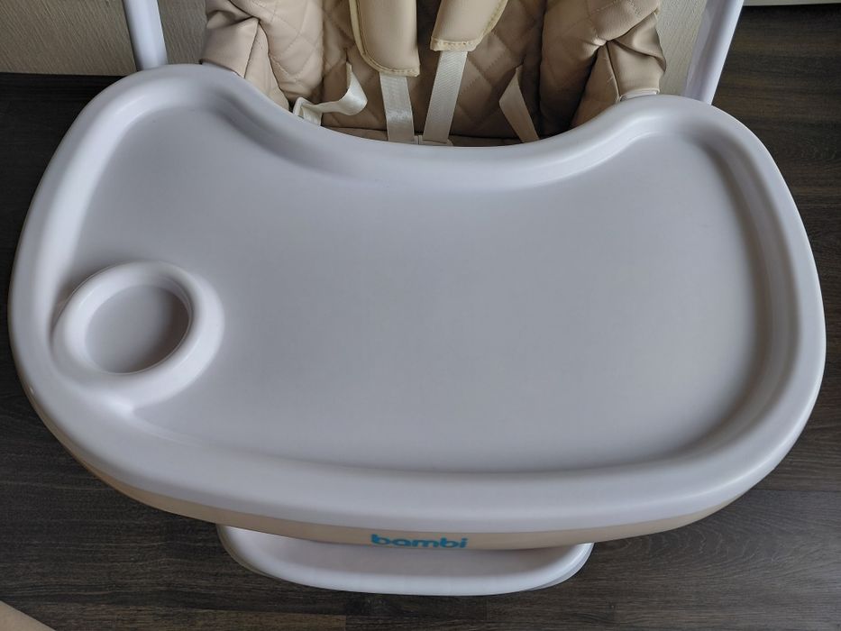 Стілець для годування (шкіряний чохол) Bambi M 3890 Сaramel QT Бежевий