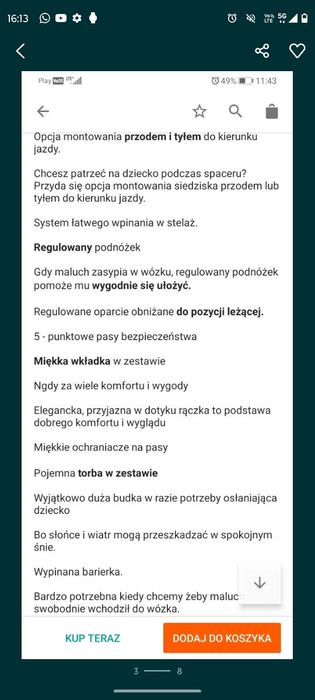 Wózek amelis gondola i spacerówka