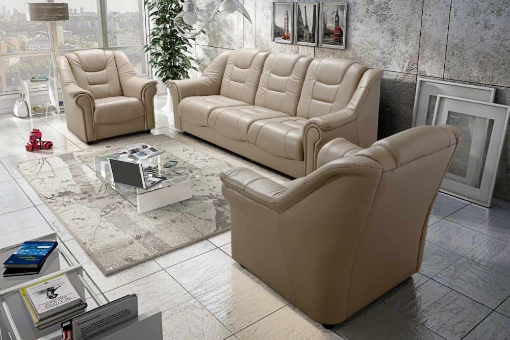 Skórzany komplet wypoczynkowy 311 "KAROL" SKÓRA NATURALNA PRODUCENT