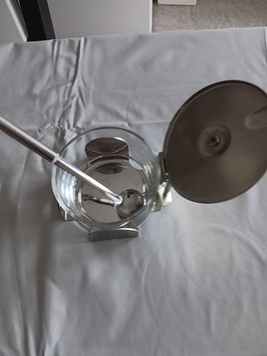 Açucareiro em Inox e Vidro com Doceira e Manteigueira