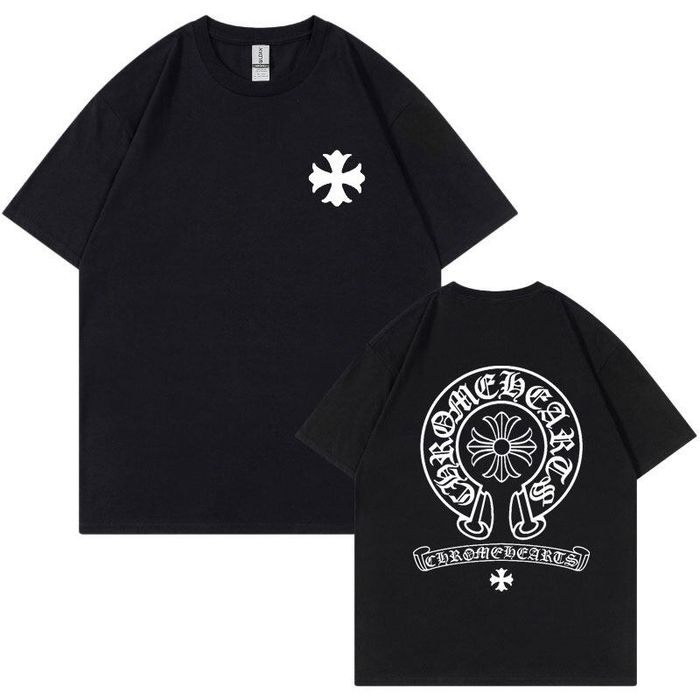 Мужская футболка Chrome Hearts Logo черная унисекс Хром Хартс