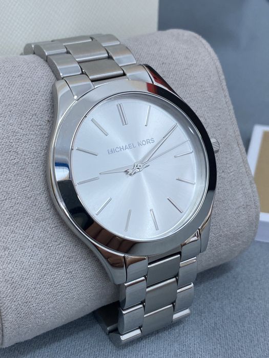 Mega cienki Michael Kors slim runway silver steel