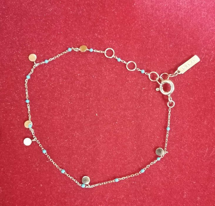 Pulseira prata dourada e turquesas Ania Haie