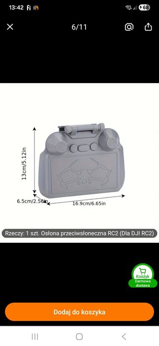 Oslona słoneczna  do drona