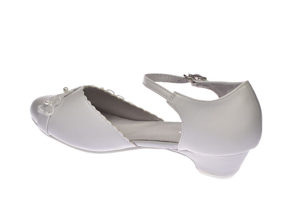 Buty komunijne białe balerinki obcas dziewczęce 42/24 roz. 36