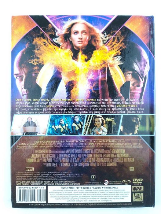 X-Men Mroczna Phoenix film DVD z książką