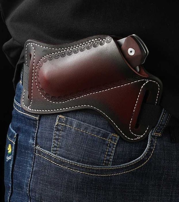 Skórzane ETUI NA NÓŻ scyzoryk pokrowiec pochwa SKÓRA brązowy ET51