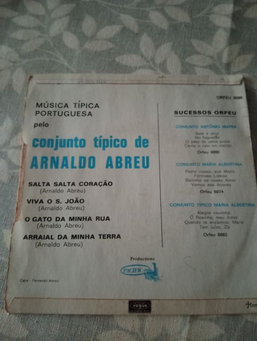 Vinil 7 'pol Conjunto típico de Arnaldo  Abreu